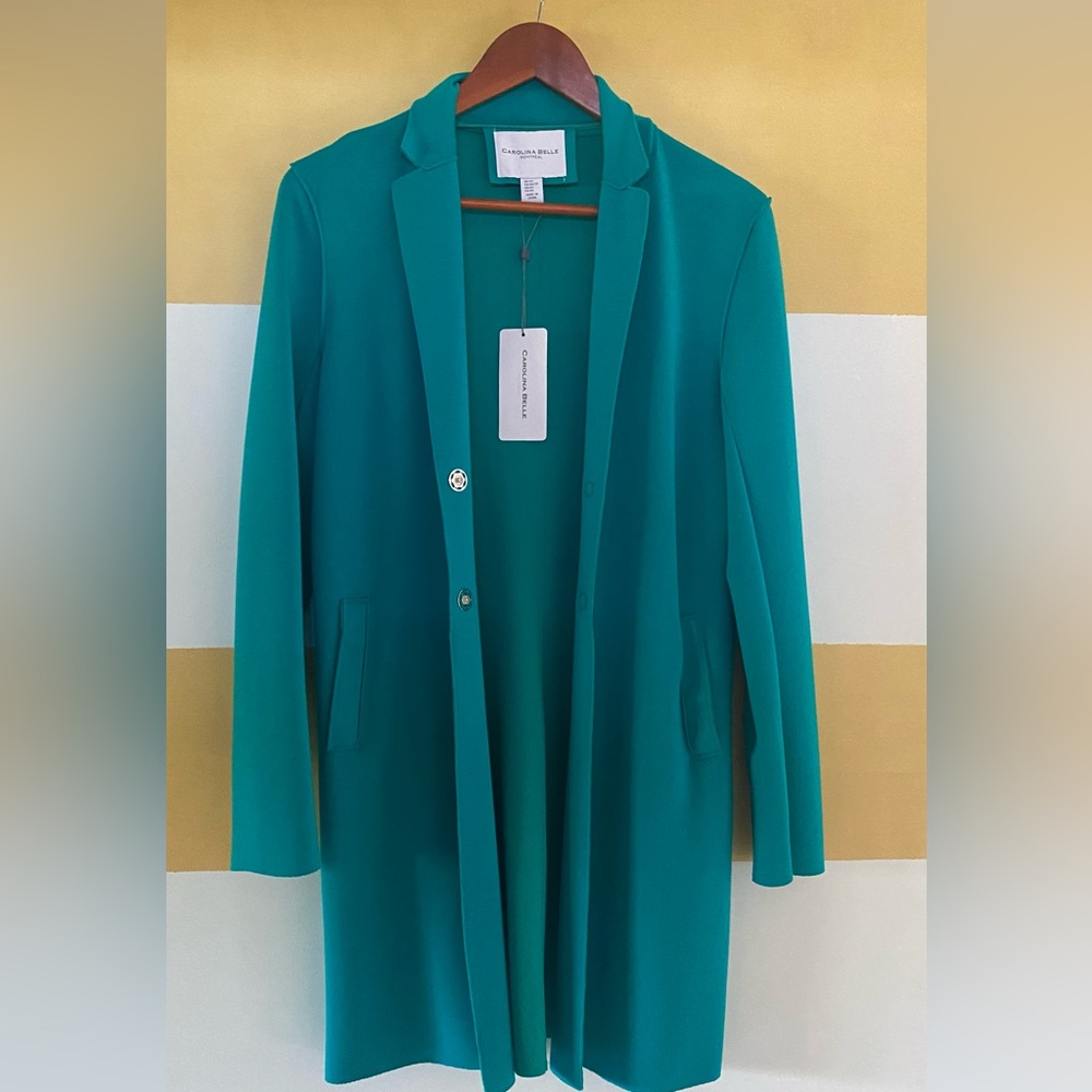 Carolina Belle Teal Duster /Long Soft Blazer
